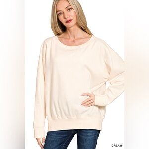 Zenana Fleece Boat Neck Sweatshirt